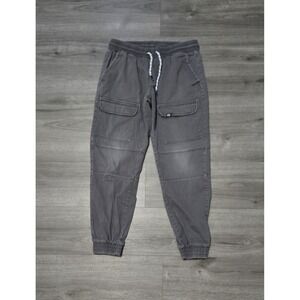 Ecko Unltd Cargo Pants Mens Small Gray Cotton Tapered Leg Drawstring Running